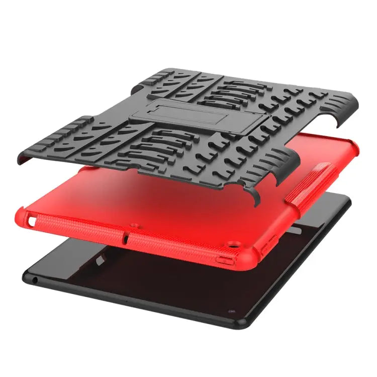 Tire Texture TPU + PC Shockproof Case with Holder For iPad 10.2 2021 / 2020 / 2019 For Galaxy Tab S6 For Huawei