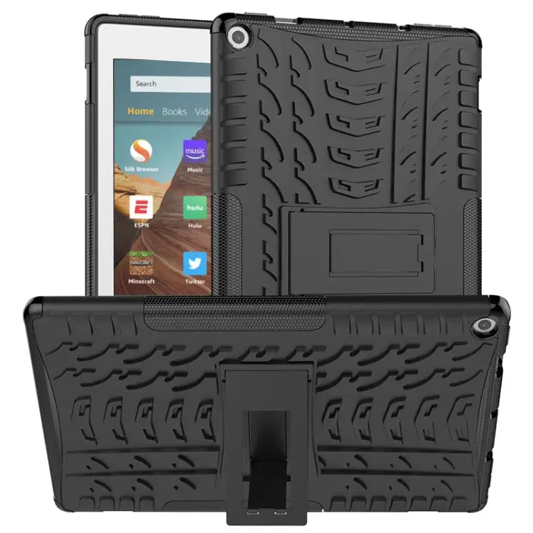 Tire Texture TPU + PC Shockproof Case with Holder For iPad 10.2 2021 / 2020 / 2019 For Galaxy Tab S6 For Huawei