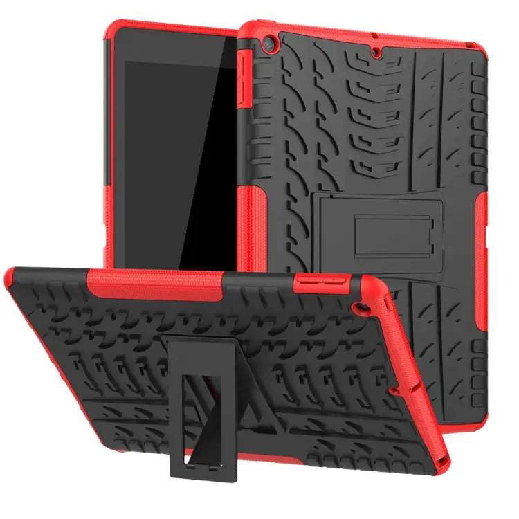 Tire Texture TPU + PC Shockproof Case with Holder For OPPO Realme 5 For OPPO RENO 2 For iPad 10.2 - For iPad 10.2 / Red