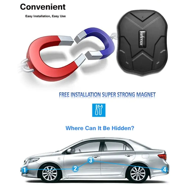 TK-905B Enhanced Version Strong Magnetic Adsorption Car 2G GPS Tracker TK-905B Enhanced Version - TK-905B Enhanced