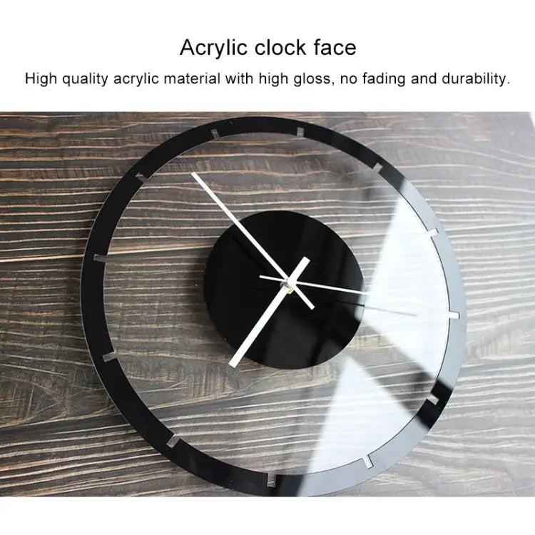 TM011 A Round Wooden Dial Transparent Acrylic Mute Wall Clock TM011 - TM011