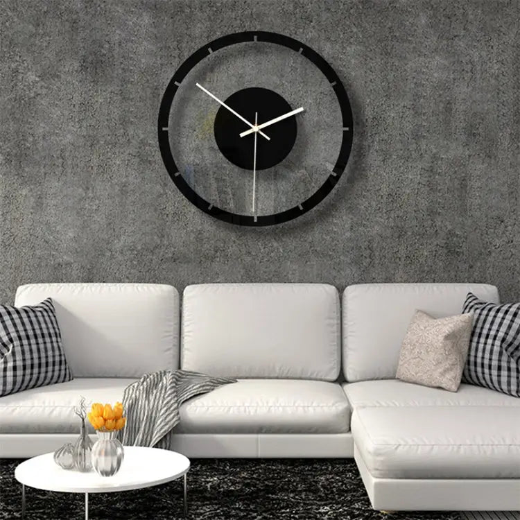 TM011 A Round Wooden Dial Transparent Acrylic Mute Wall Clock TM011 - TM011