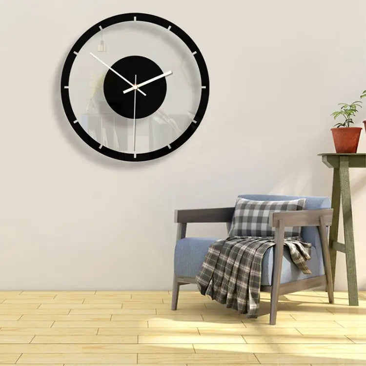 TM011 A Round Wooden Dial Transparent Acrylic Mute Wall Clock TM011 - TM011