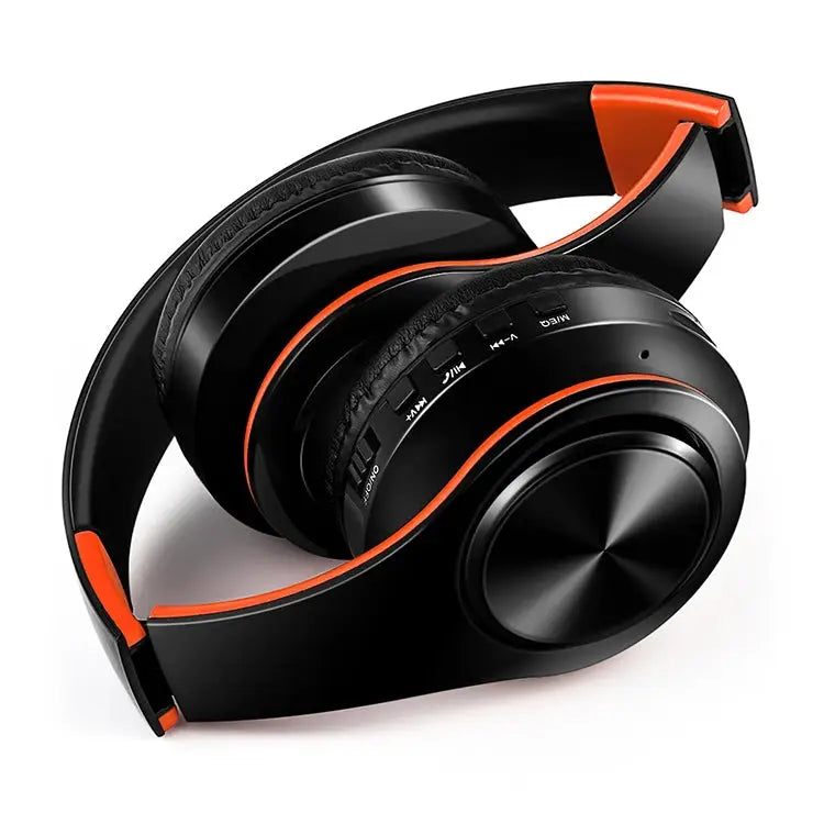 Tourya B7 Wireless Bluetooth Headset Foldable Headphone Adjustable Earphones with Microphone B7 (Black Red) B7 (Black