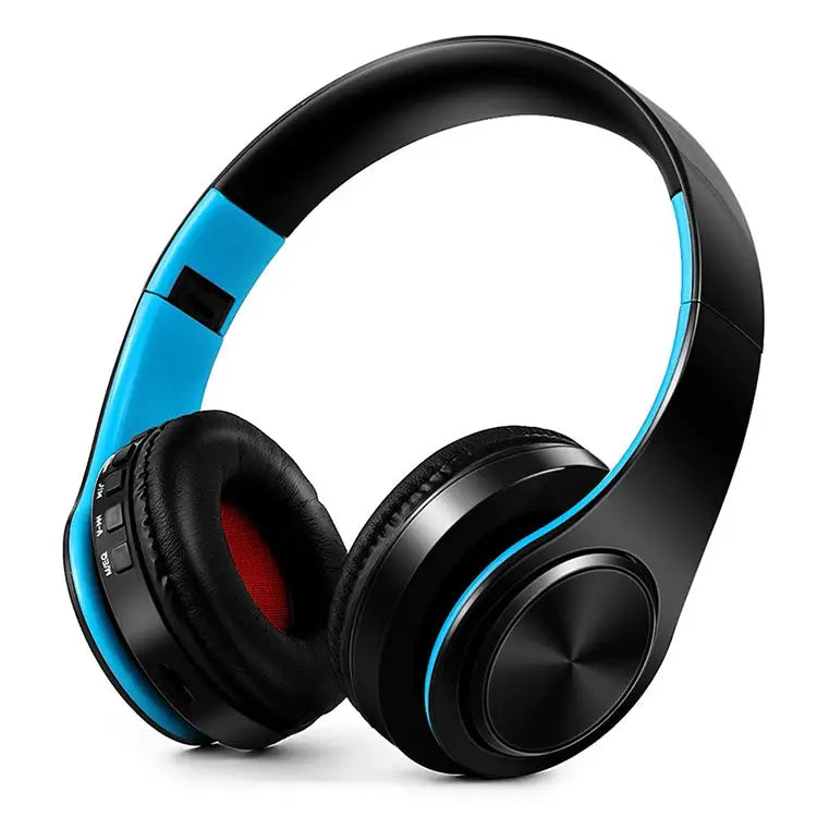 Tourya B7 Wireless Bluetooth Headset Foldable Headphone Adjustable Earphones with Microphone B7 (Black Red) B7 (Black