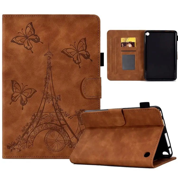 Tower Embossed Leather Smart Tablet Case For iPad mini 5 / 4 / 3 / 2 / 1 For iPad mini 2024 / mini 6 For iPad Pro 11