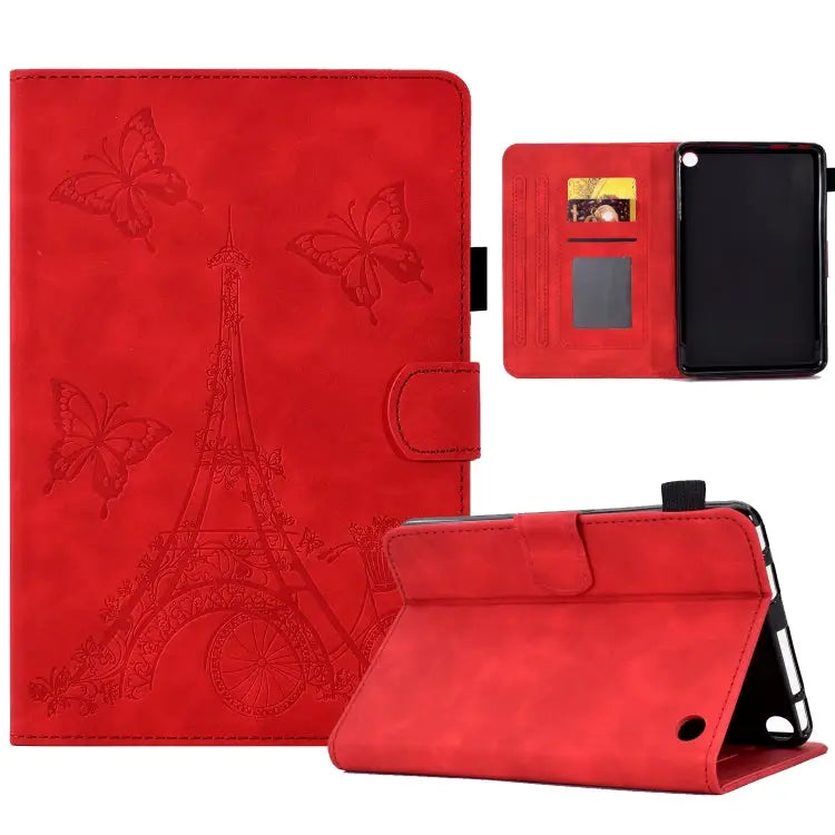 Tower Embossed Leather Smart Tablet Case For iPad mini 5 / 4 / 3 / 2 / 1 For iPad mini 2024 / mini 6 For iPad Pro 11
