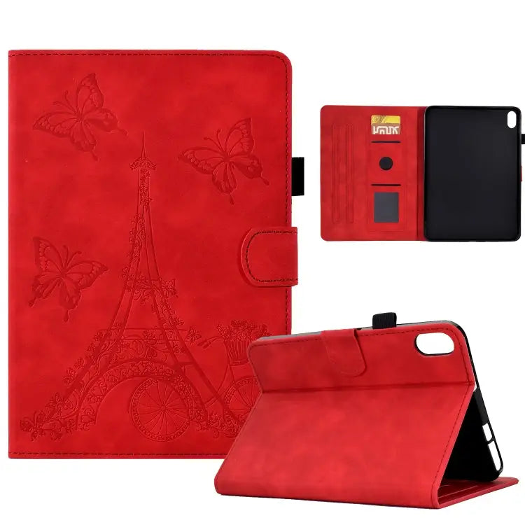 Tower Embossed Leather Smart Tablet Case For Lenovo Tab P11 - For Lenovo Tab P11 / Red - Mobile Accessories