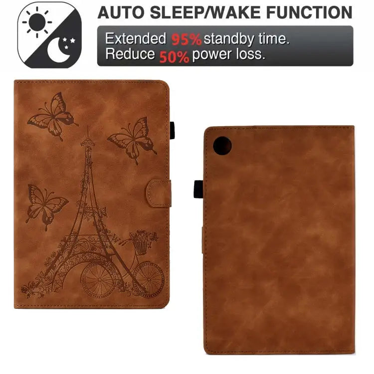 Tower Embossed Leather Smart Tablet Case For Samsung Galaxy Tab A8 10.5 2021 X205 For iPad 10.2 2021/2020/2019 / 10.5