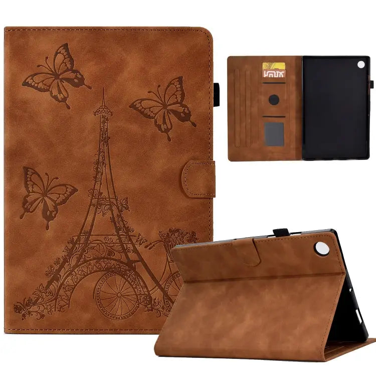 Tower Embossed Leather Smart Tablet Case For Samsung Galaxy Tab A8 10.5 2021 X205 For iPad 10.2 2021/2020/2019 / 10.5