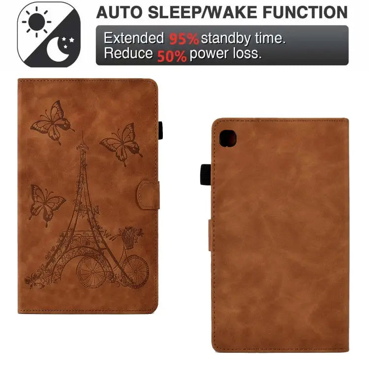 Tower Embossed Leather Smart Tablet Case For Samsung Galaxy Tab S6 Lite P610 For Samsung Galaxy Tab A 8.0 T350