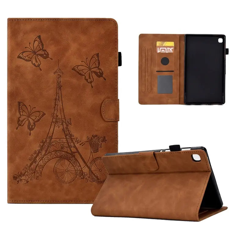Tower Embossed Leather Smart Tablet Case For Samsung Galaxy Tab S6 Lite P610 For Samsung Galaxy Tab A 8.0 T350