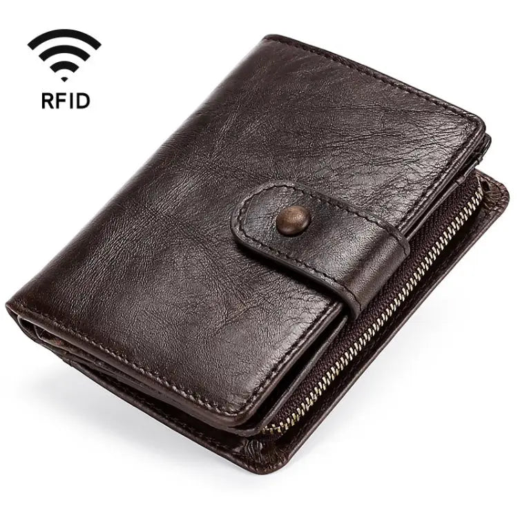 TP-201 Crazy Horse Leather Multi-functional Lather RFID Clasp Retro Wallet TP-201 - TP-201