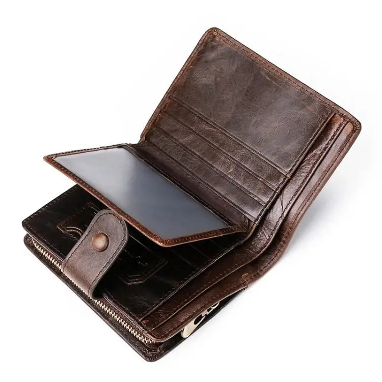 TP-201 Crazy Horse Leather Multi-functional Lather RFID Clasp Retro Wallet TP-201 - TP-201