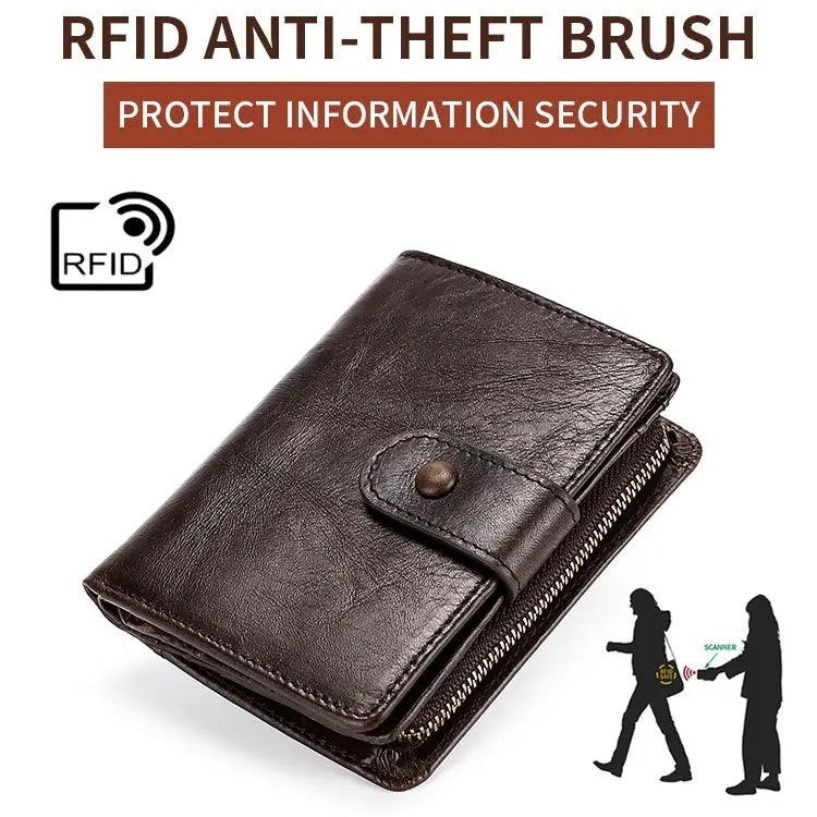 TP-201 Crazy Horse Leather Multi-functional Lather RFID Clasp Retro Wallet TP-201 - TP-201