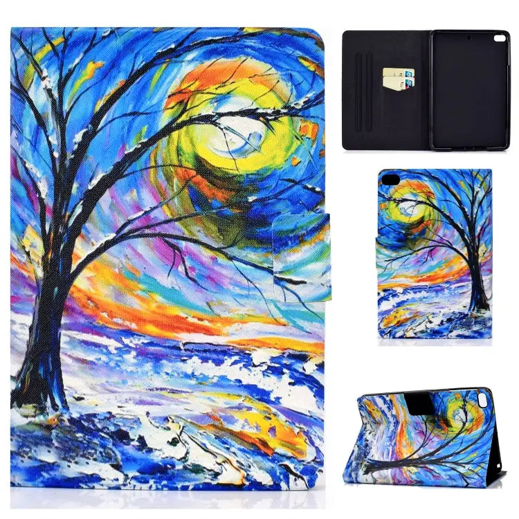 TPU Electric Pressed Horizontal Flip Leather Case with Holder & Card Slot & Sleep / Wake-up Function For Kindle Fire HD