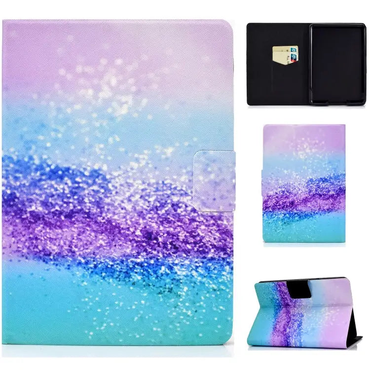 TPU Electric Pressed Horizontal Flip Leather Case with Holder & Card Slot & Sleep / Wake-up Function For Kindle Fire HD