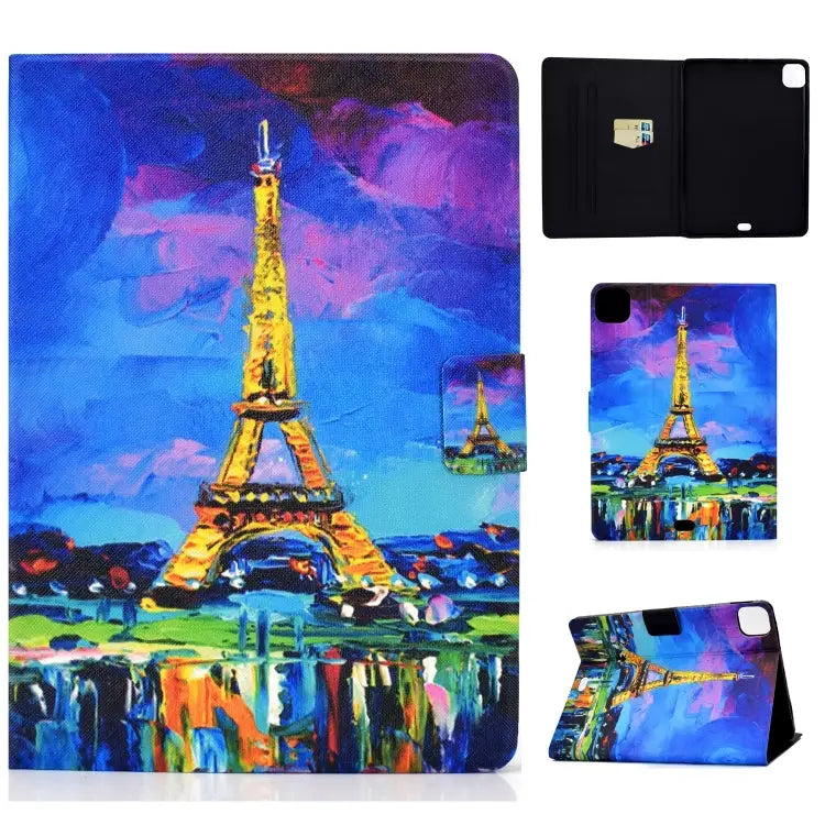 TPU Electric Pressed Horizontal Flip Leather Case with Holder & Card Slot & Sleep / Wake-up Function For iPad 10.2