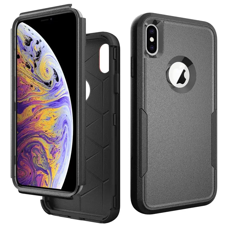 TPU + PC Shockproof Protective Case For iPhone XS Max - For iPhone XS Max / Black - Apple Accessories