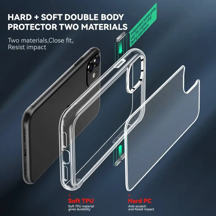 TPU + PC Transparent Shockproof Protective Case For iPhone 11 For iPhone 11 Pro For iPhone 11 Pro Max For iPhone 12 Pro
