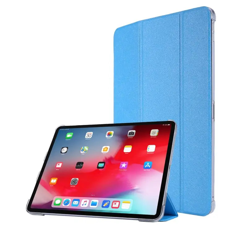 TPU Silk Texture Three-fold Horizontal Flip Leather Case with Holder For iPad Pro 11(2020) For iPad Air 13 2024 / Pro