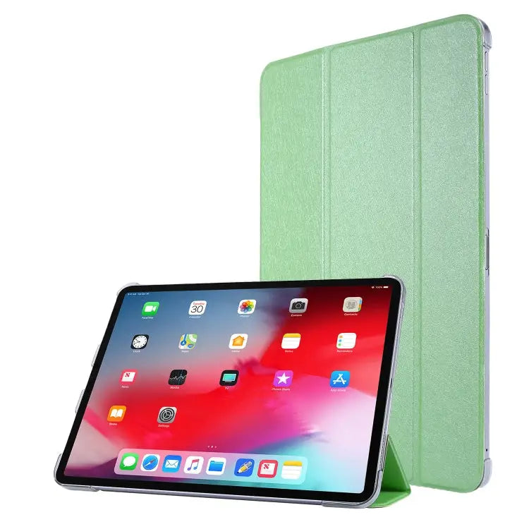 TPU Silk Texture Three-fold Horizontal Flip Leather Case with Holder For iPad Pro 11(2020) For iPad Air 13 2024 / Pro