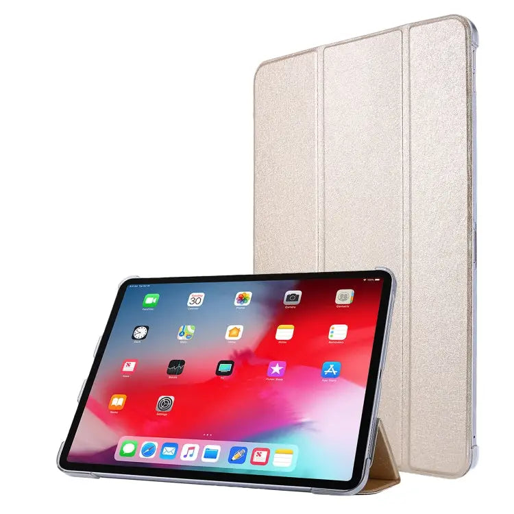 TPU Silk Texture Three-fold Horizontal Flip Leather Case with Holder For iPad Pro 11(2020) For iPad Air 13 2024 / Pro