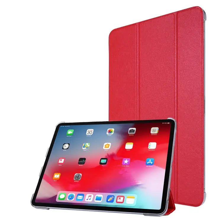 TPU Silk Texture Three-fold Horizontal Flip Leather Case with Holder For iPad Pro 11(2020) For iPad Air 13 2024 / Pro
