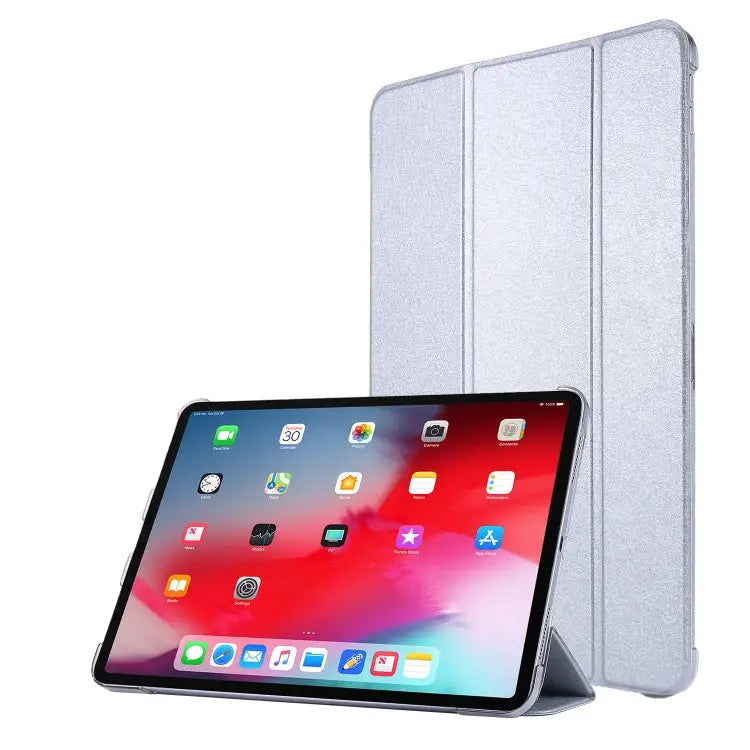 TPU Silk Texture Three-fold Horizontal Flip Leather Case with Holder For iPad Pro 11(2020) For iPad Air 13 2024 / Pro
