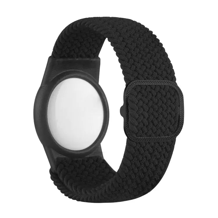 Tracking Locator Nylon Weave Wristband Anti-Lost TPU Case For Apple Airtag - Black - Apple Accessories