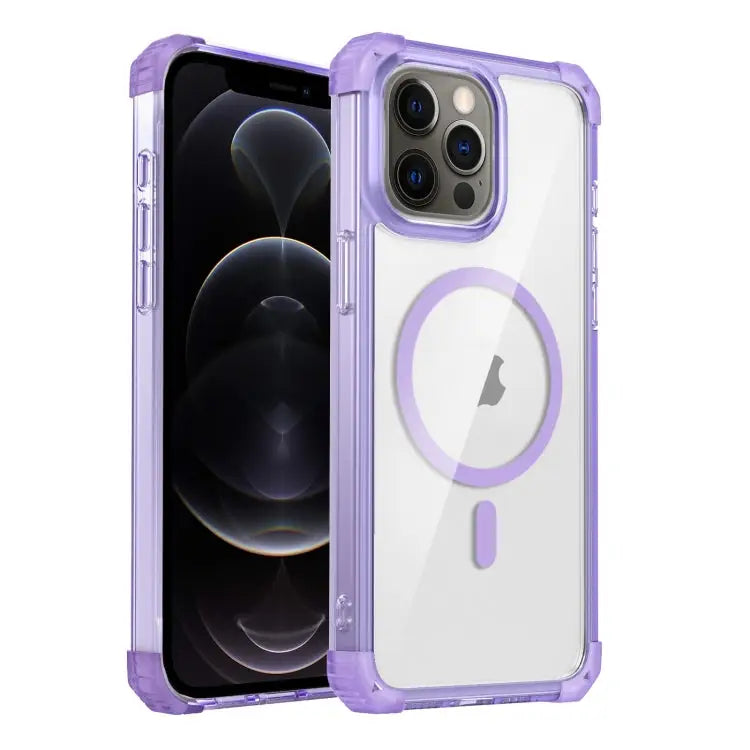 Transparent MagSafe Magnetic Phone Case For iPhone 12 Pro Max For iPhone 12 Pro - For iPhone 12 Pro / Purple - Apple