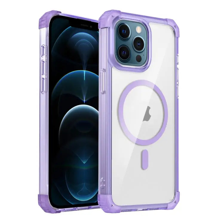 Transparent MagSafe Magnetic Phone Case For iPhone 12 Pro Max For iPhone 12 Pro - For iPhone 12 Pro Max / Purple