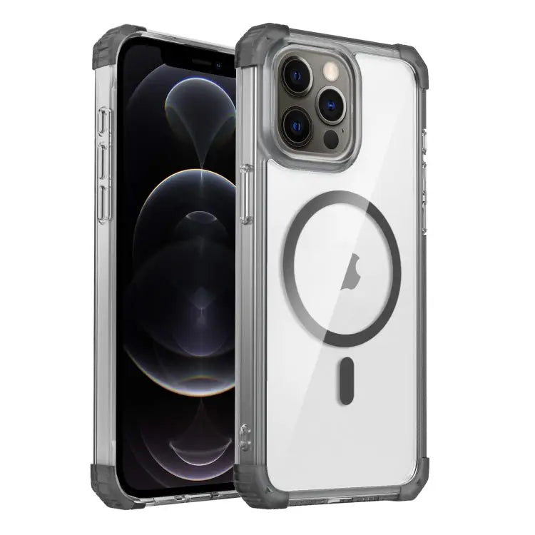 Transparent MagSafe Magnetic Phone Case For iPhone 12 Pro Max For iPhone 12 Pro - For iPhone 12 Pro / Black - Apple