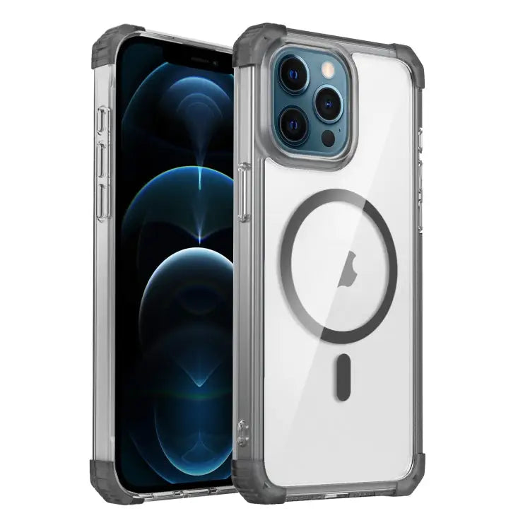 Transparent MagSafe Magnetic Phone Case For iPhone 12 Pro Max For iPhone 12 Pro - For iPhone 12 Pro Max / Black - Apple