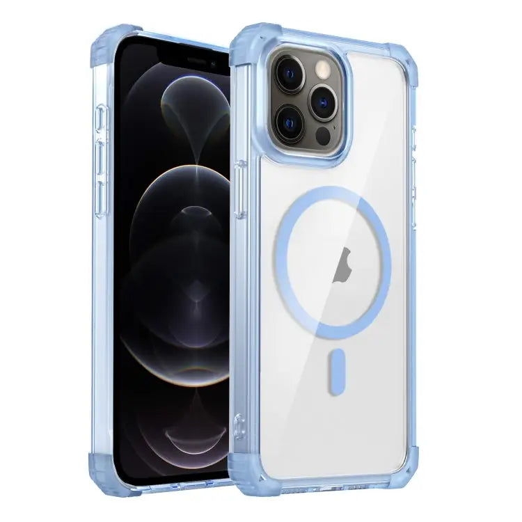 Transparent MagSafe Magnetic Phone Case For iPhone 12 Pro Max For iPhone 12 Pro - For iPhone 12 Pro / Blue - Apple