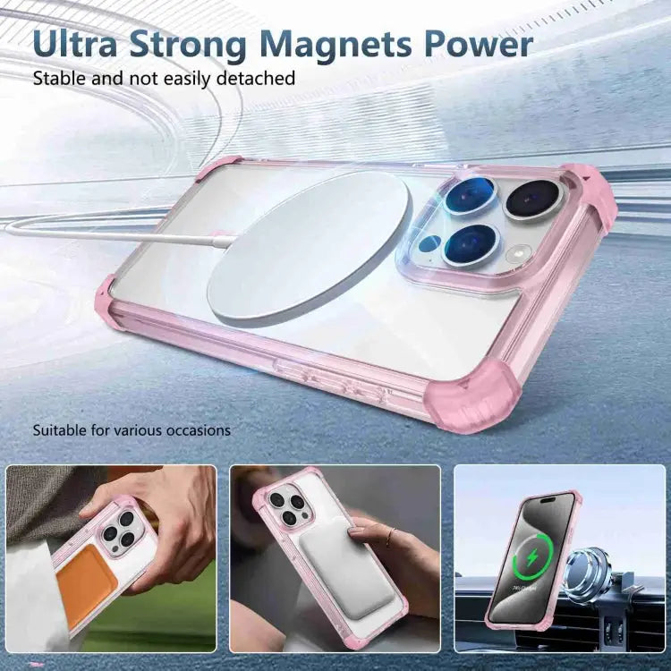 Transparent MagSafe Magnetic Phone Case For iPhone 15 Pro Max For iPhone 15 Pro For iPhone 15 Plus For iPhone 15