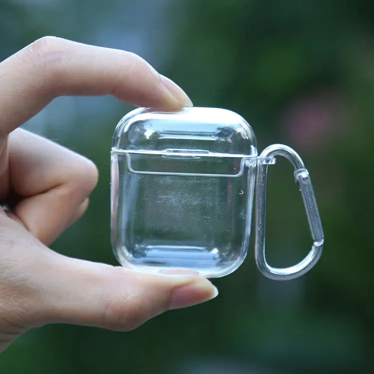 Transparent PC Hard Earphone Protective Case with Hook For AirPods 1 / 2 with Hook For AirPods Pro with Hook