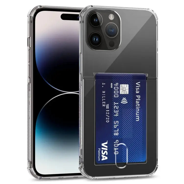 Transparent TPU Phone Case with Card Slots - For iPhone 14 Pro - Apple Accessories