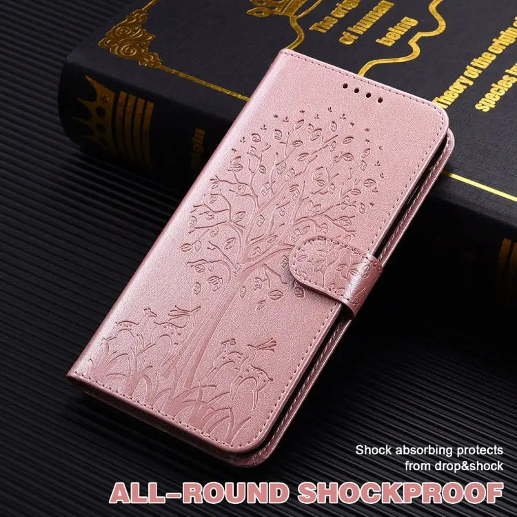 Tree & Deer Pattern Pressed Printing Horizontal Flip Leather Phone Case For iPhone XS Max For iPhone 7 / 8 / SE 2020