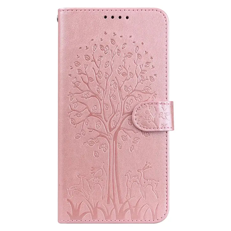 Tree & Deer Pattern Pressed Printing Horizontal Flip Leather Phone Case For iPhone XS Max For iPhone 7 / 8 / SE 2020