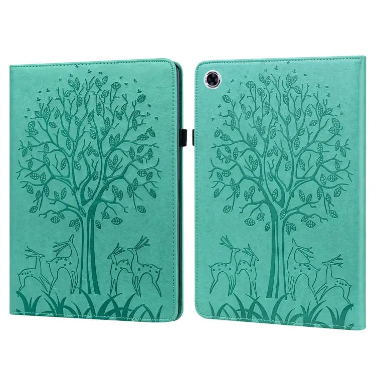 Tree & Deer Pattern Pressed Printing Leather Tablet Case For iPad mini 6 2021 / mini 2024 For Samsung Galaxy Tab A8