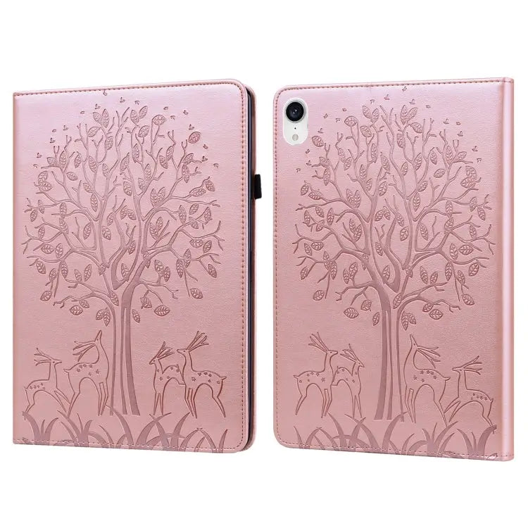 Tree & Deer Pattern Pressed Printing Leather Tablet Case For iPad mini 6 2021 / mini 2024 For Samsung Galaxy Tab A8
