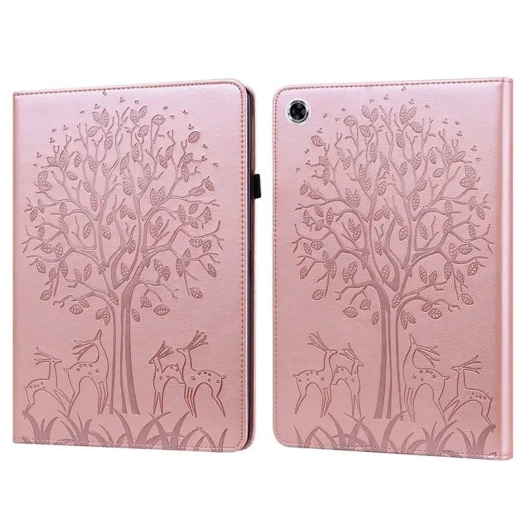 Tree & Deer Pattern Pressed Printing Leather Tablet Case For iPad mini 6 2021 / mini 2024 For Samsung Galaxy Tab A8
