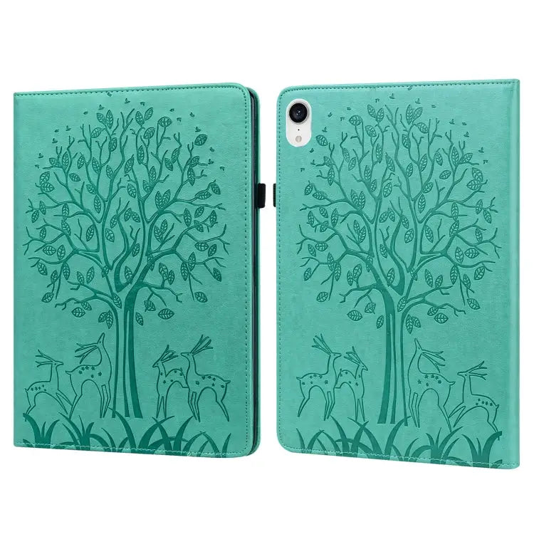 Tree & Deer Pattern Pressed Printing Leather Tablet Case For iPad mini 6 2021 / mini 2024 For Samsung Galaxy Tab A8