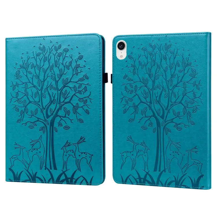 Tree & Deer Pattern Pressed Printing Leather Tablet Case For iPad mini 6 2021 / mini 2024 For Samsung Galaxy Tab A8