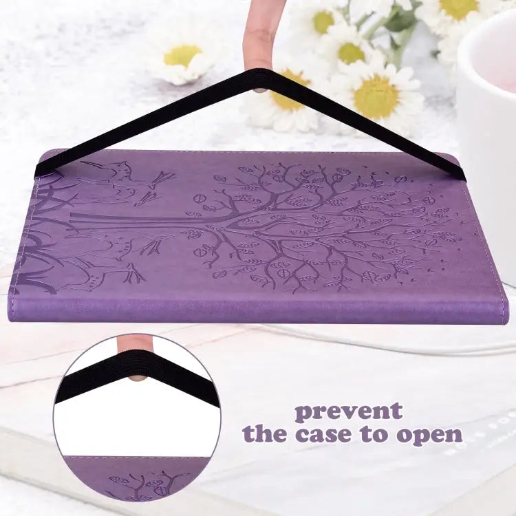 Tree & Deer Pattern Pressed Printing Leather Tablet Case For OPPO Pad 11 inch For OPPO Realme Pad 10.4 inch For Huawei