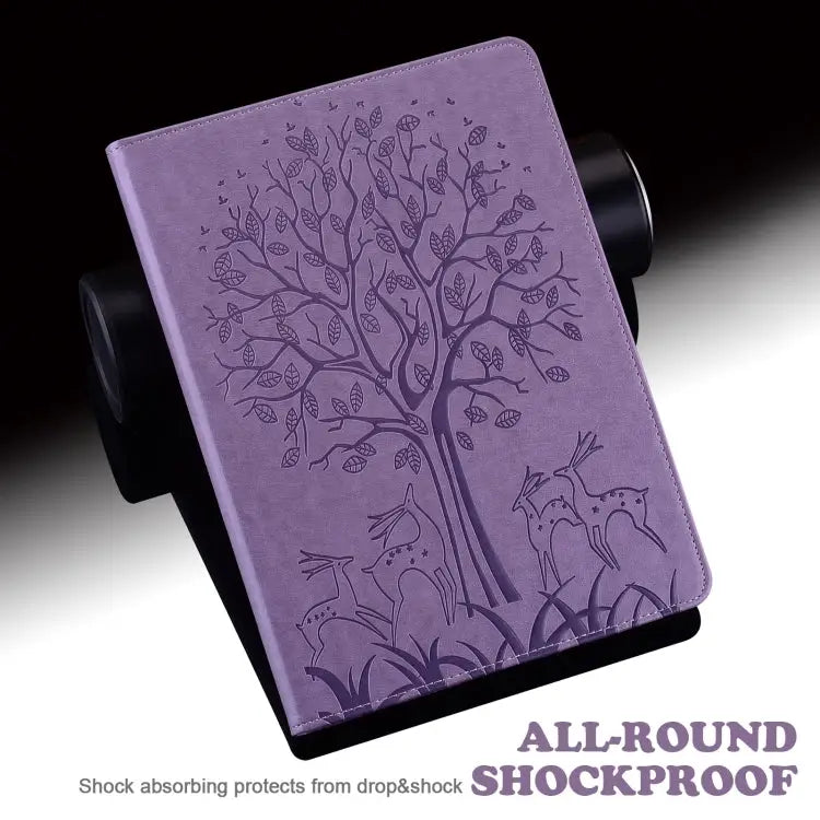 Tree & Deer Pattern Pressed Printing Leather Tablet Case For OPPO Pad 11 inch For OPPO Realme Pad 10.4 inch For Huawei