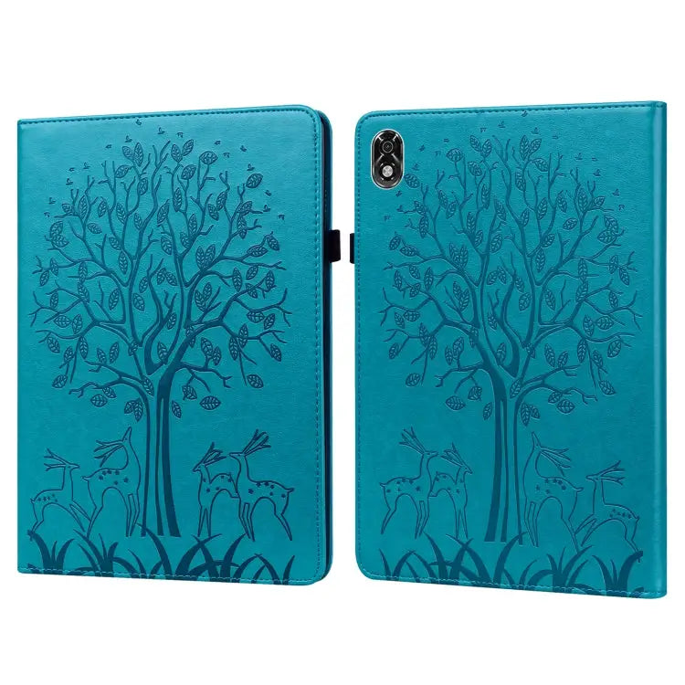 Tree & Deer Pattern Pressed Printing Leather Tablet Case For OPPO Pad 11 inch For OPPO Realme Pad 10.4 inch For Huawei