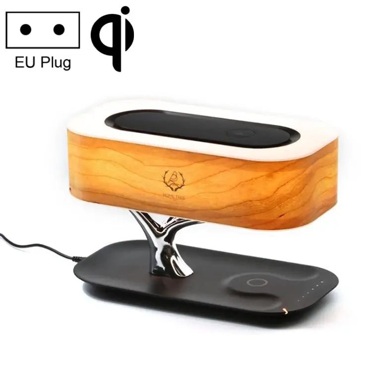 Tree Light Bluetooth Speaker Desk Lamp Phone Wireless Charger EU Plug - EU Plug