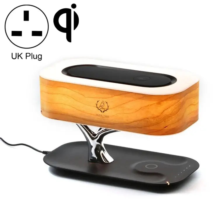 Tree Light Bluetooth Speaker Desk Lamp Phone Wireless Charger UK Plug - UK Plug